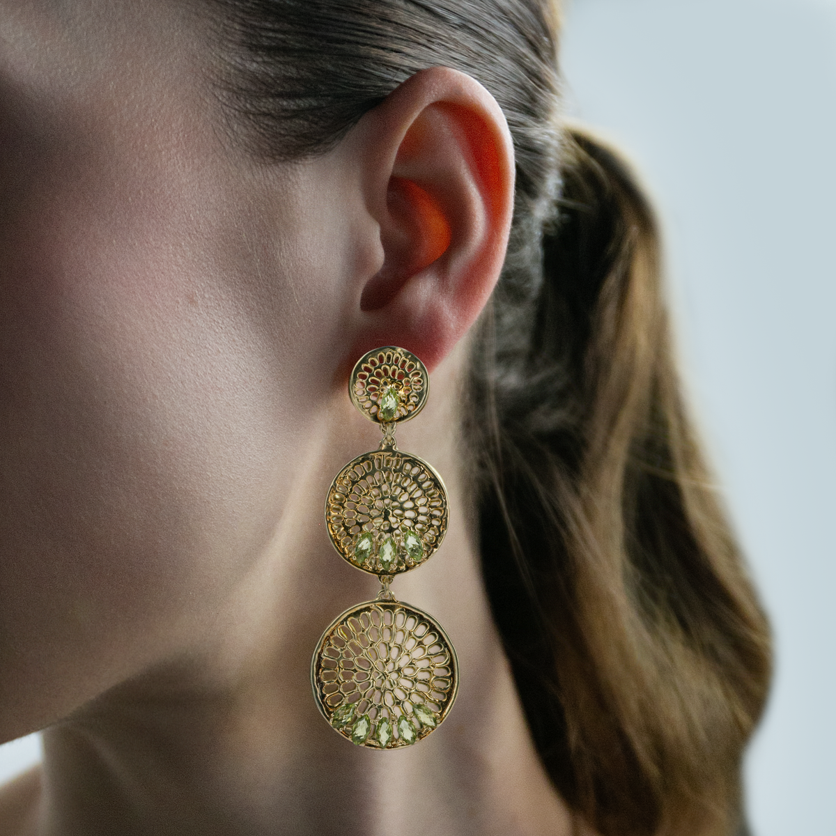Peridot Pinwheel Earrings