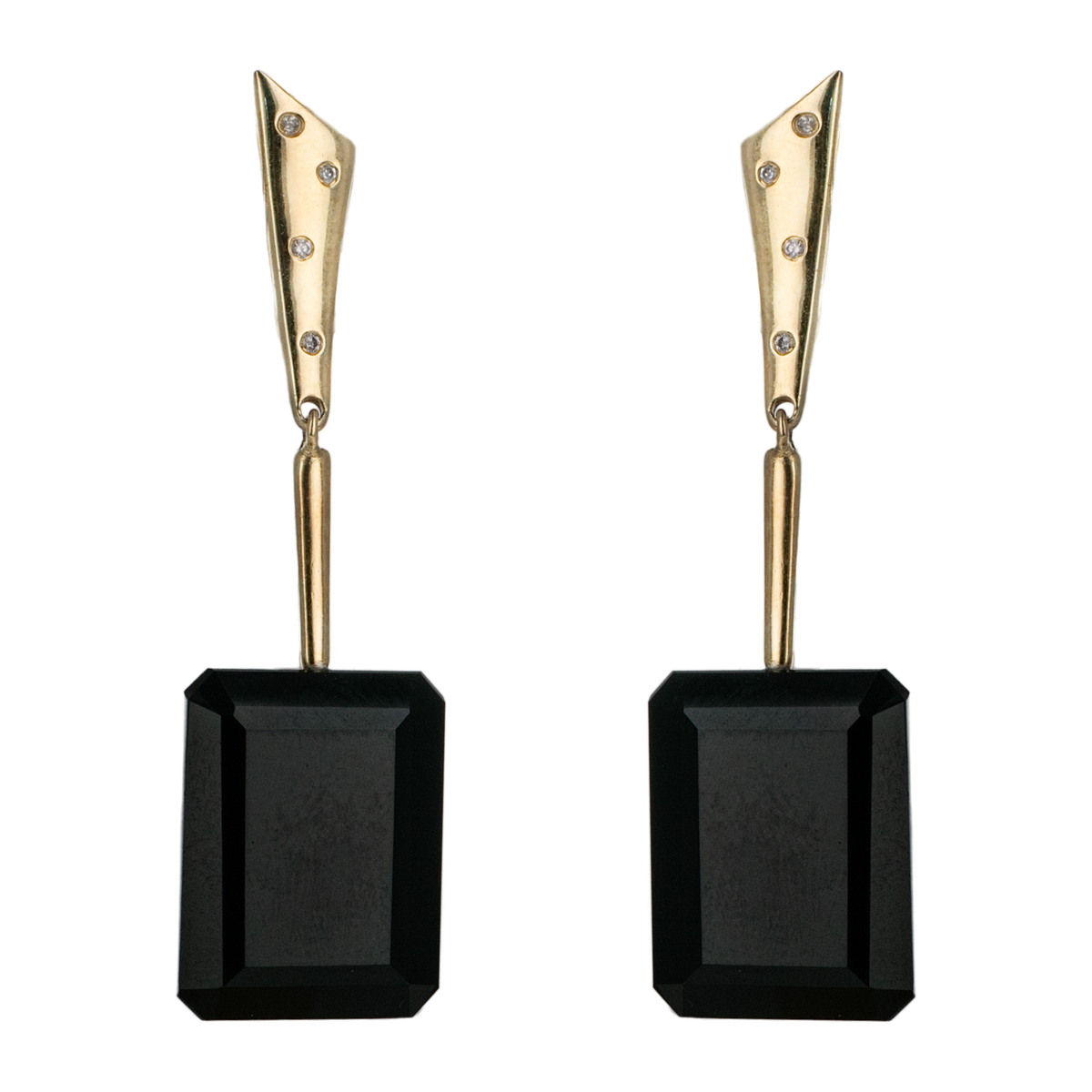 Reverse Cleo Clip Earrings with Black Onyx