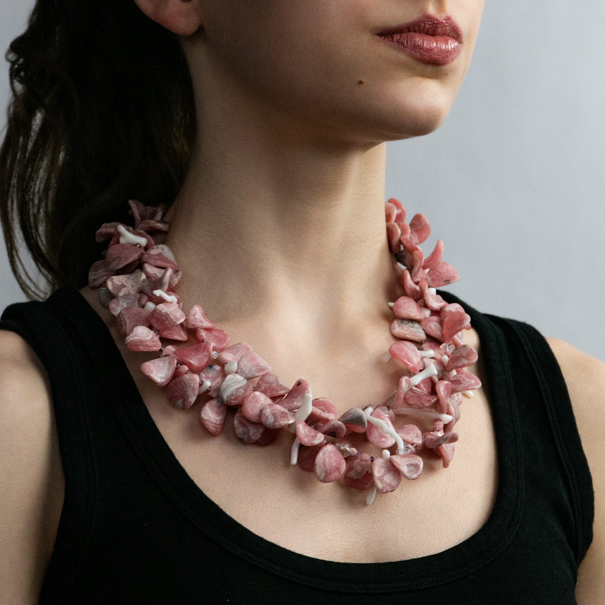 Rhodochrosite Petal Necklace