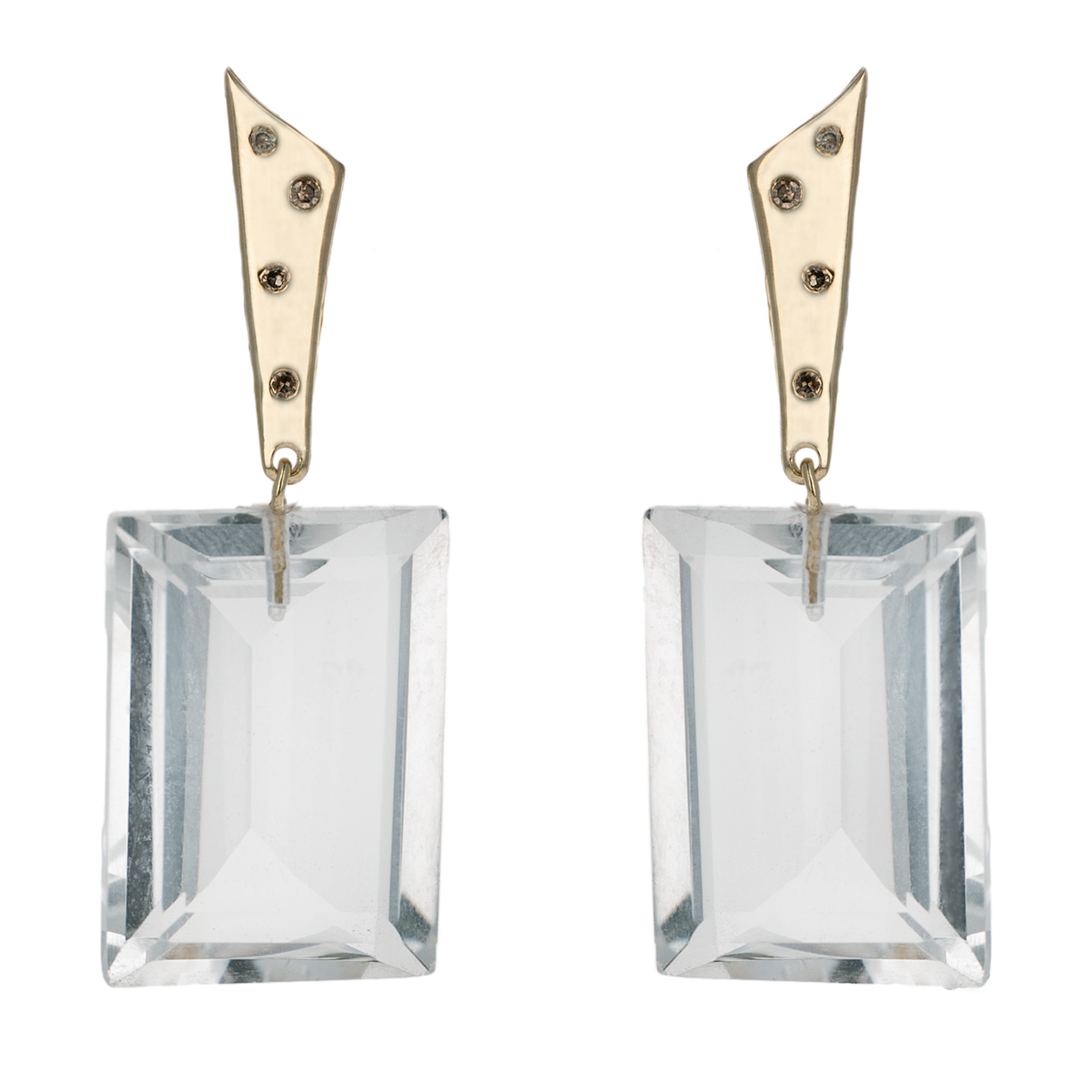 Rock Crystal Cleo Clip Earrings