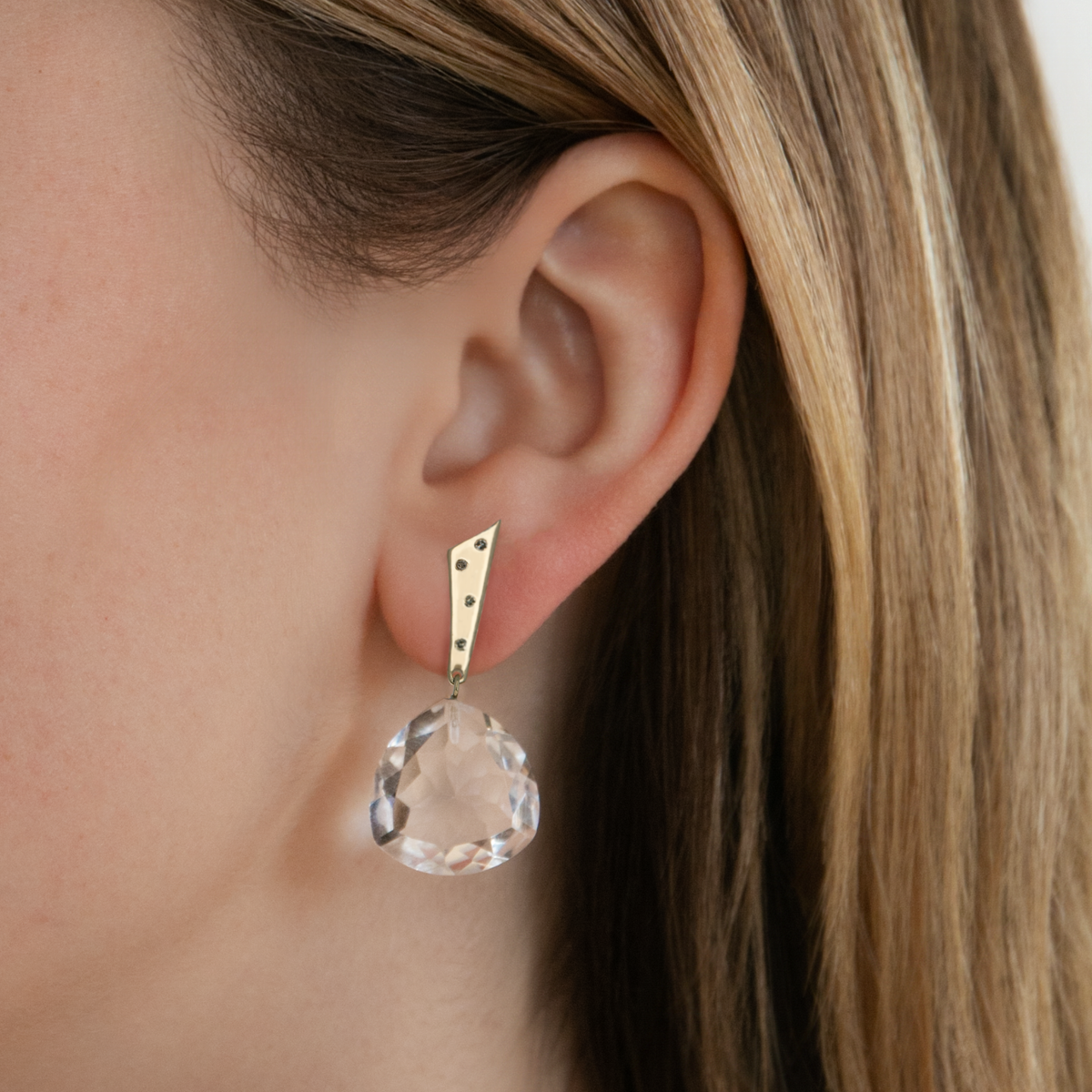 Rock Crystal II Cleo Clip Earrings