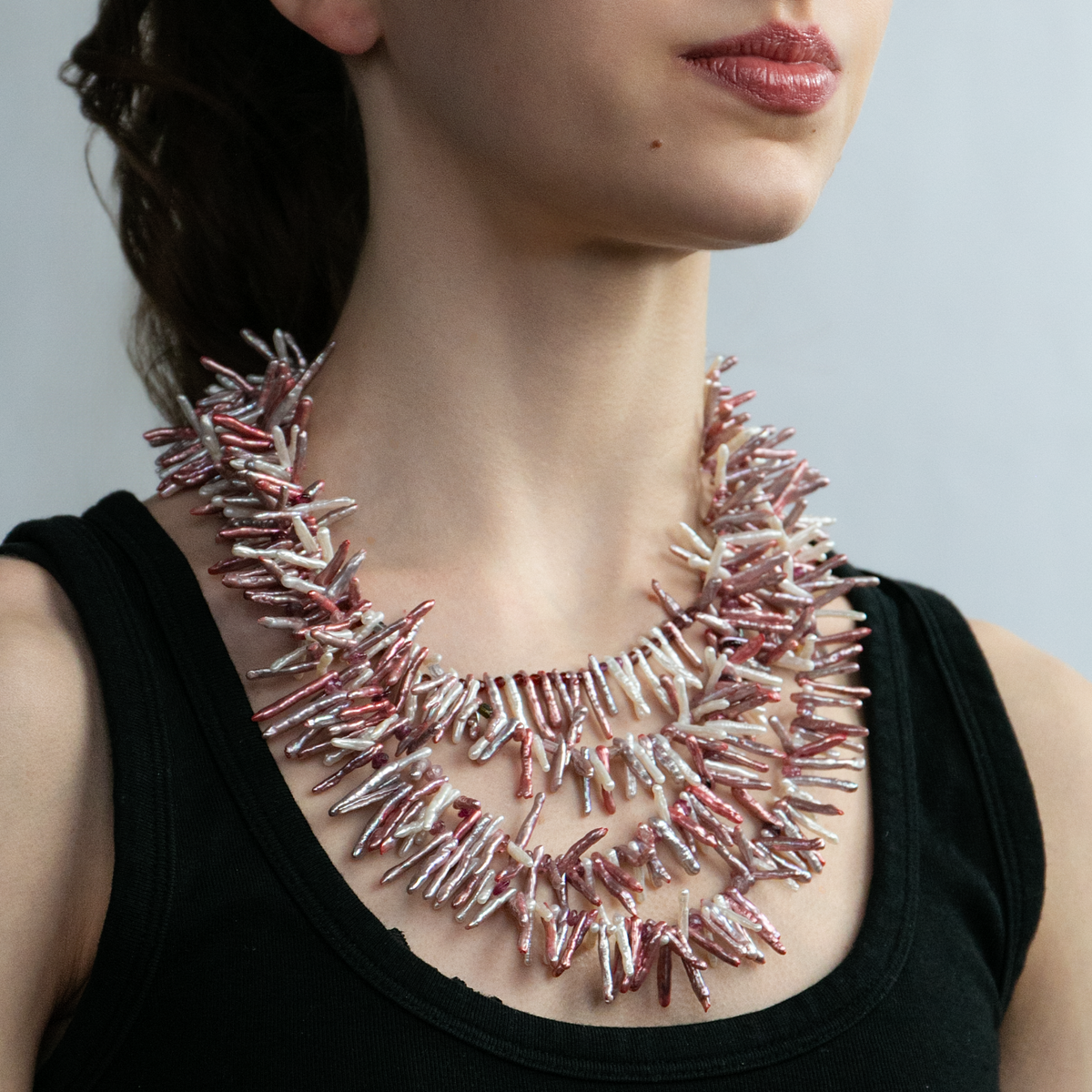 Pink Medley Sticks & Stones Necklace