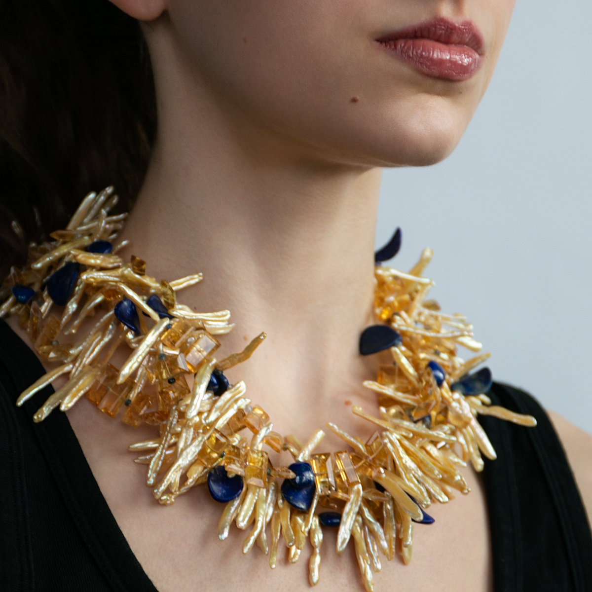 Golden Sticks & Stones Necklace