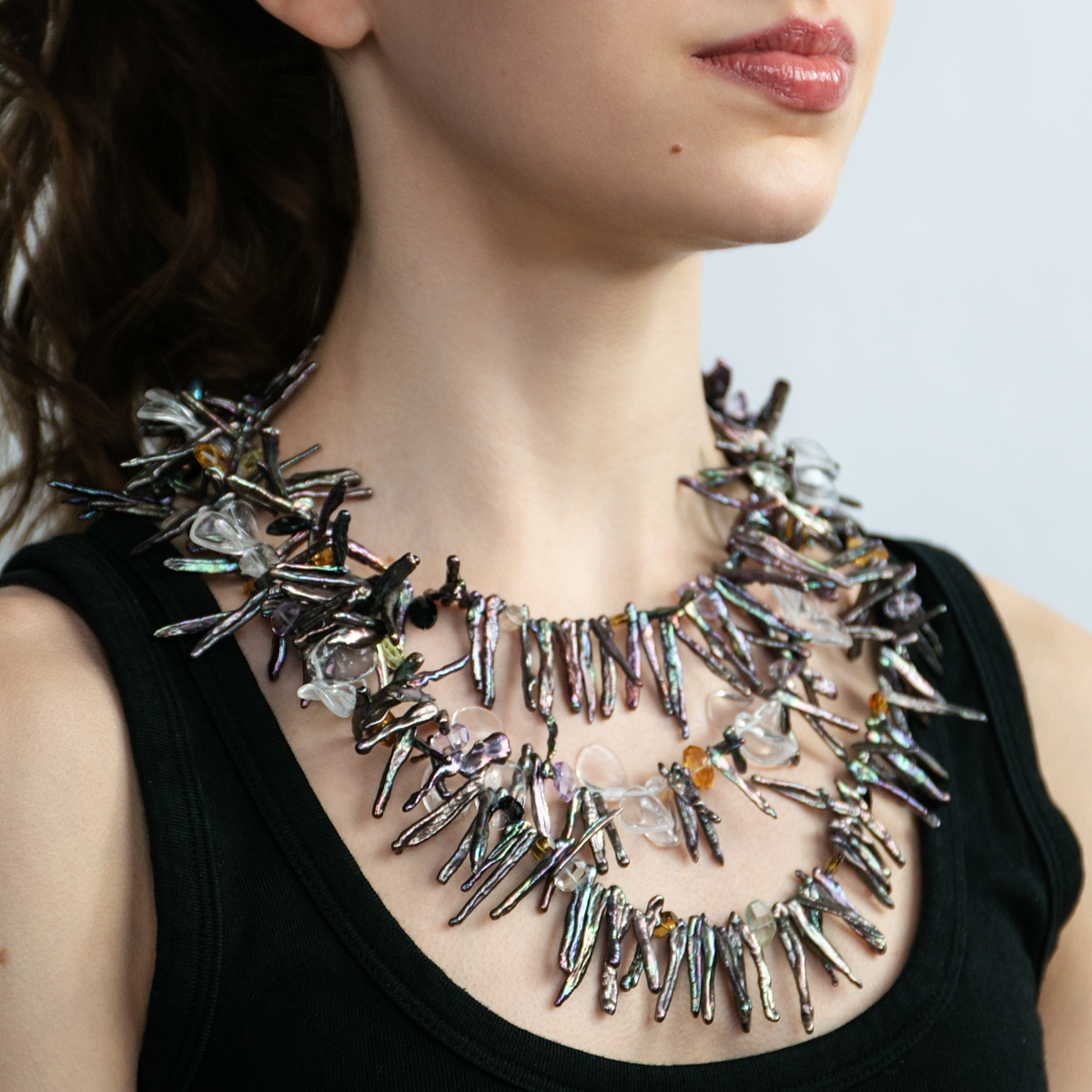 Peacock Sticks & Stones Necklace