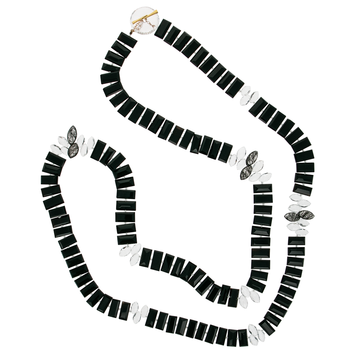 Tourmalated Quartz Piano Key Necklace