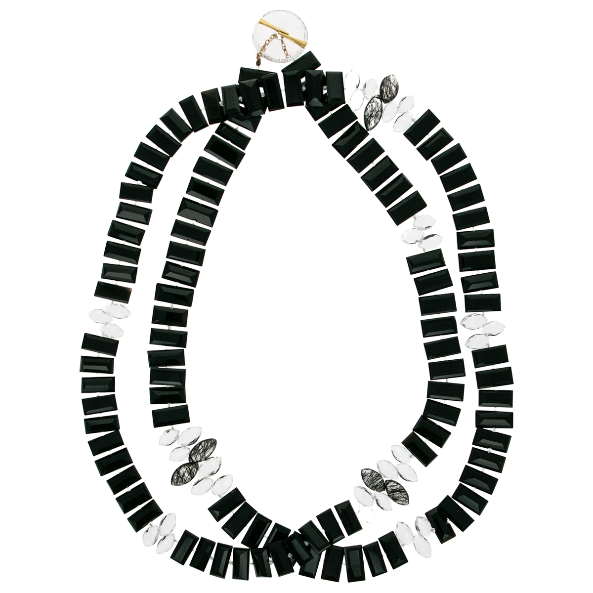 Tourmalated Quartz Piano Key Necklace
