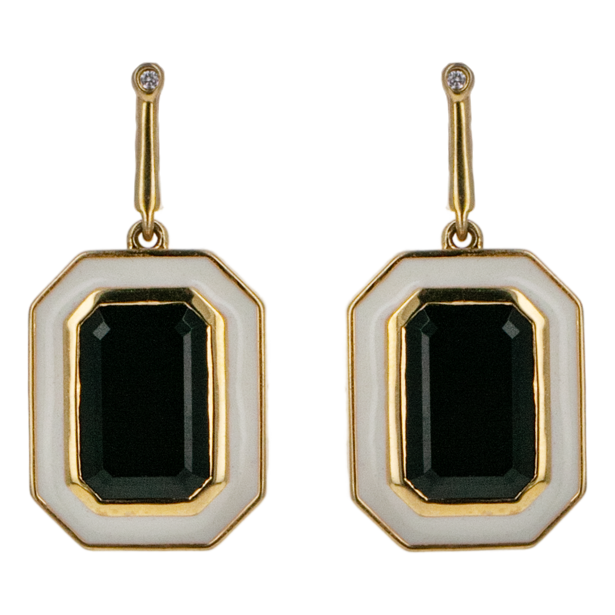 White on Black Earrings