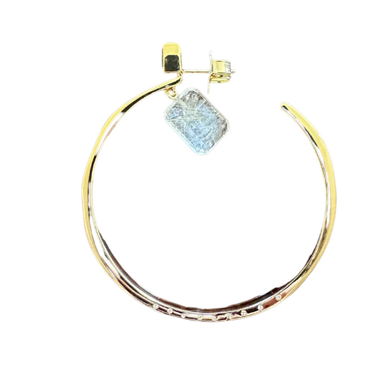 Vermeil Hoop Earrings with Diamonds and Gemstones