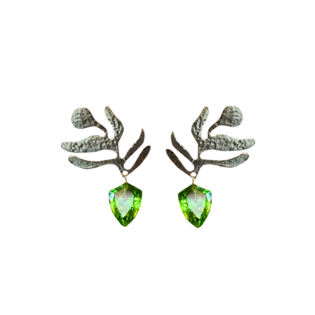 Palm Beach Earrings with Peridot Drops