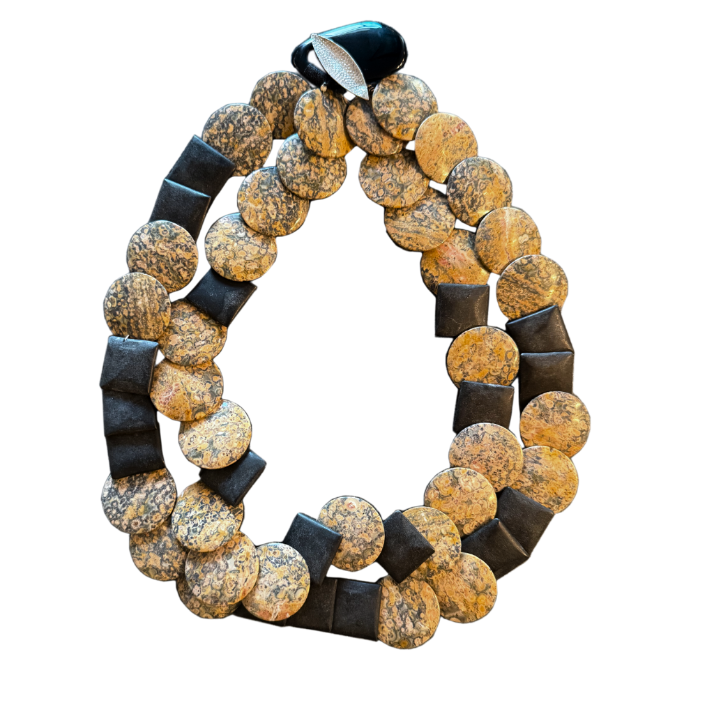 Bumble Bee Jasper and Black Onyx Necklace