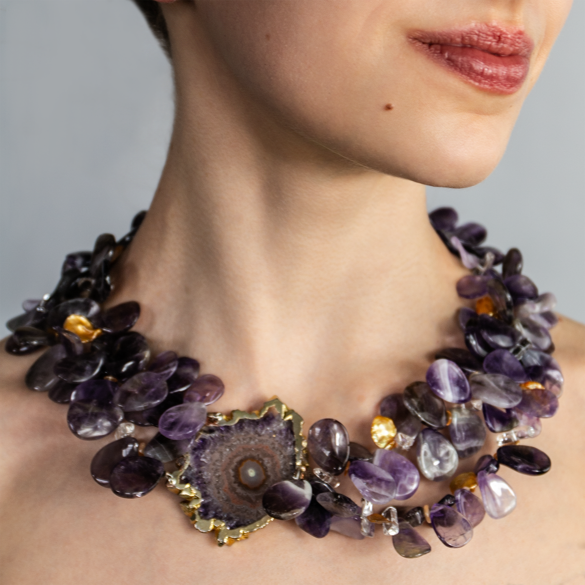 Agate Petal Necklace