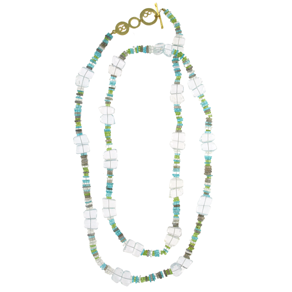 Aquamarine &amp; Peridot Bubble Necklace