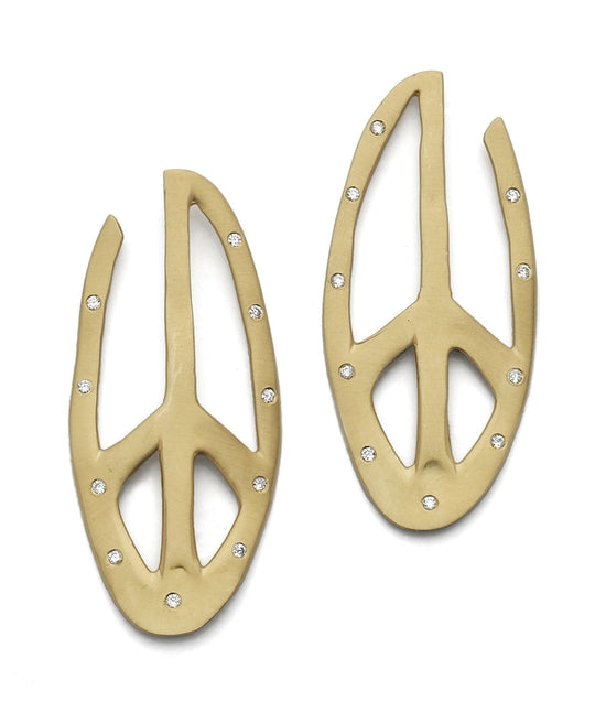 Load image into Gallery viewer, Diamond Peace Earrings
