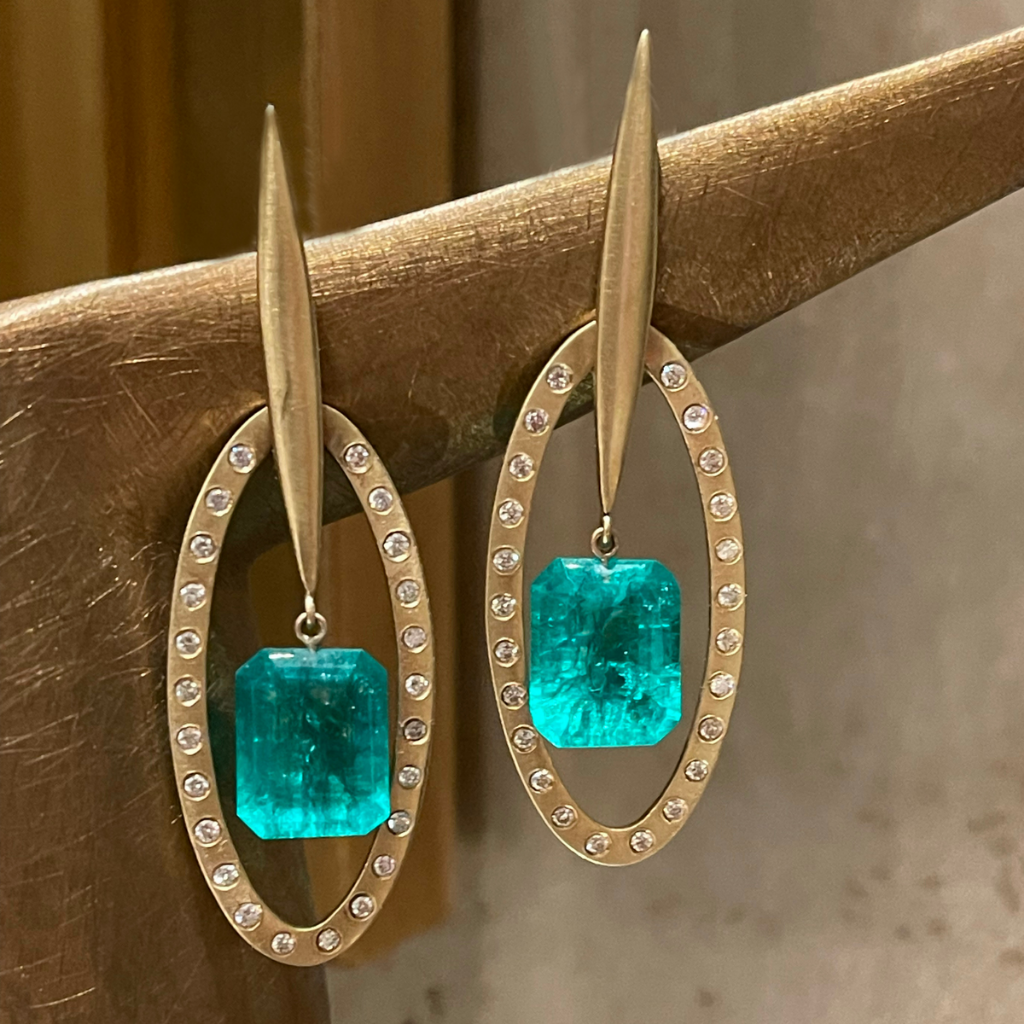 Emerald + Diamond Together Earrings