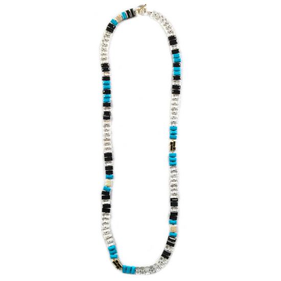 Load image into Gallery viewer, Howlite &amp;amp; Onyx Piano Key Necklace

