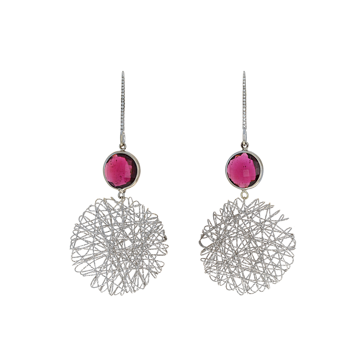 Garnet Atomic Earrings