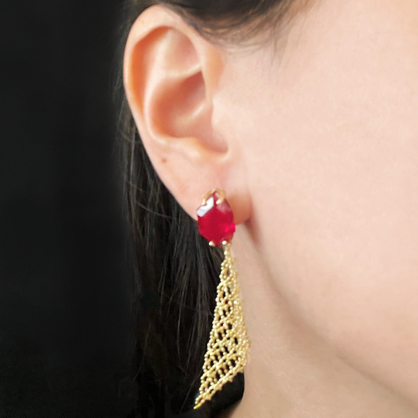 Ruby Red Earrings