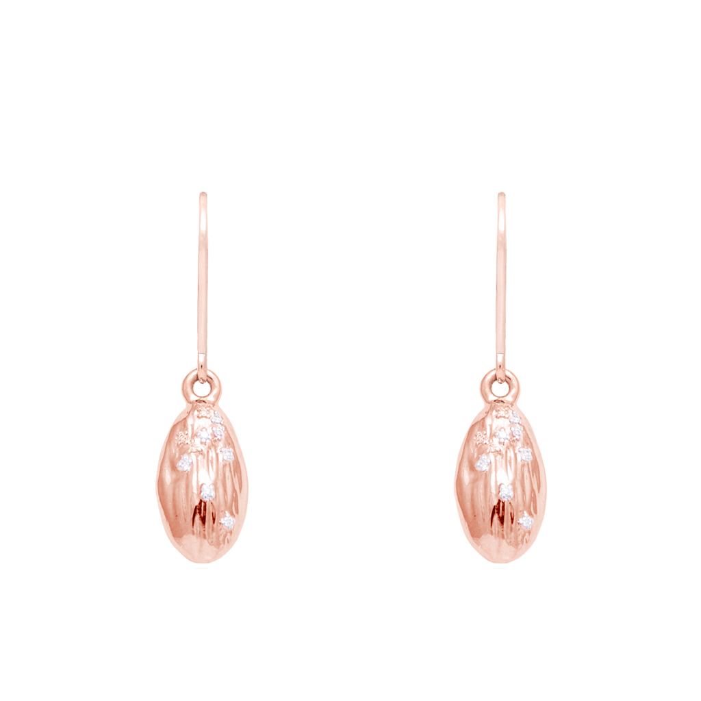 &quot;We Are Alm-ighty&quot; Almond Earrings in Rose Gold- Food for Thought Collection - Pavé the Way® Jewelry