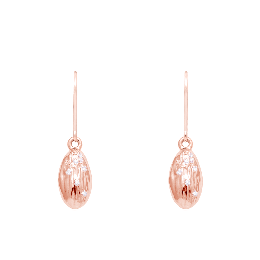 "We Are Alm-ighty" Almond Earrings in Rose Gold- Food for Thought Collection - Pavé the Way® Jewelry
