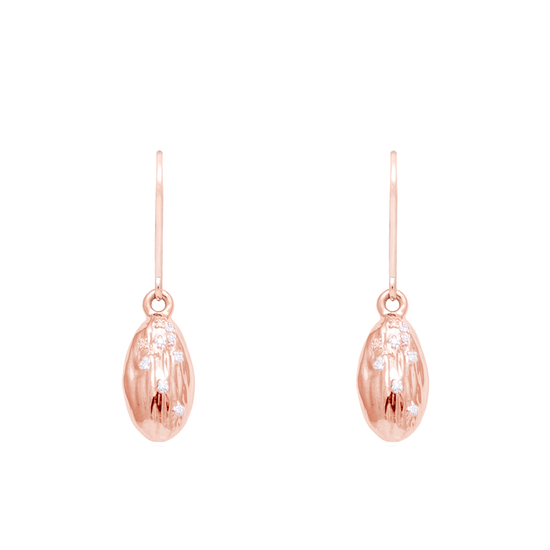 "We Are Alm-ighty" Almond Earrings in Rose Gold- Food for Thought Collection - Pavé the Way® Jewelry