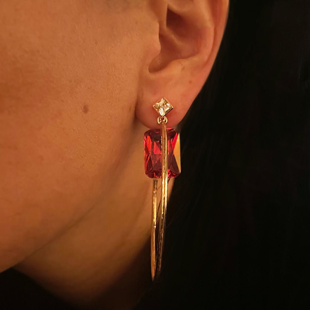 Red Hot Hoop Earrings