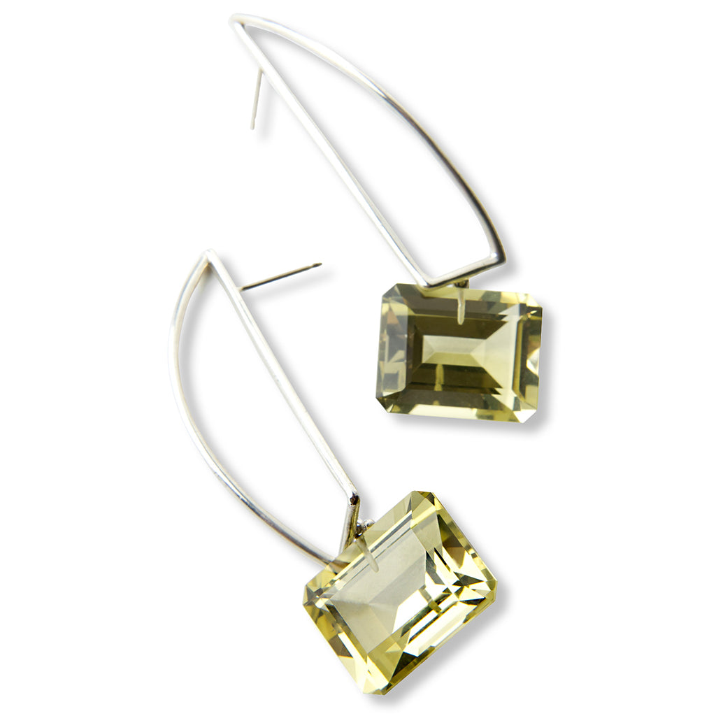 Cheval Earrings with Lemon Quartz