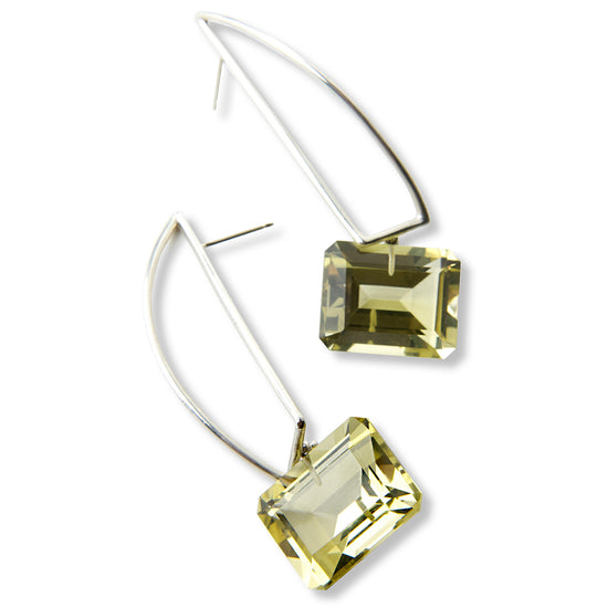 Load image into Gallery viewer, Cheval Earrings with Lemon Quartz
