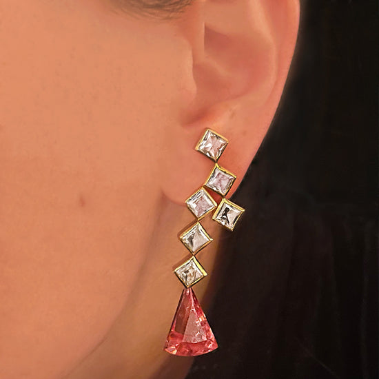 Load image into Gallery viewer, Crosswalk Earrings with Detachable Alexandrite Drops
