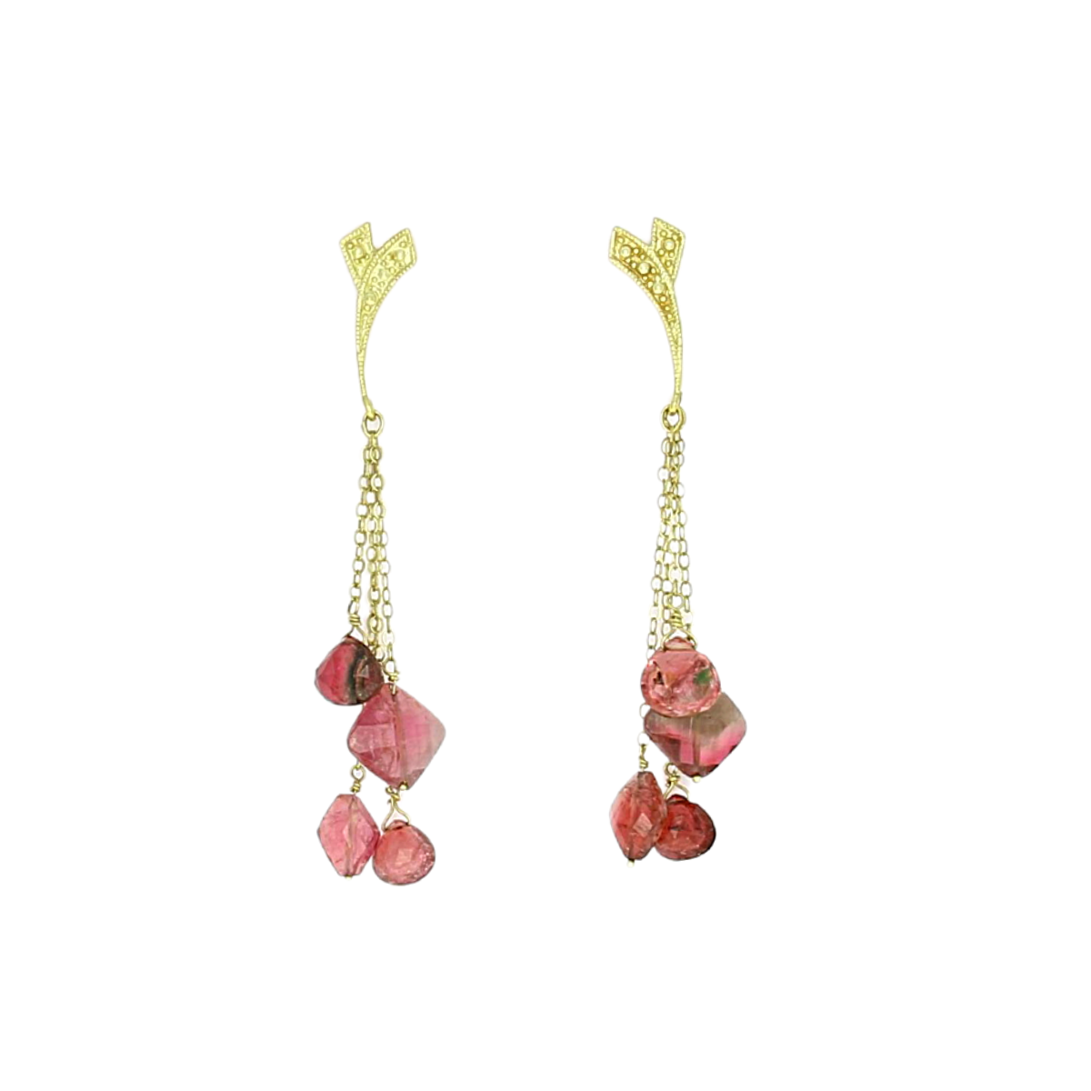 Watermelon Tourmaline Love Earrings