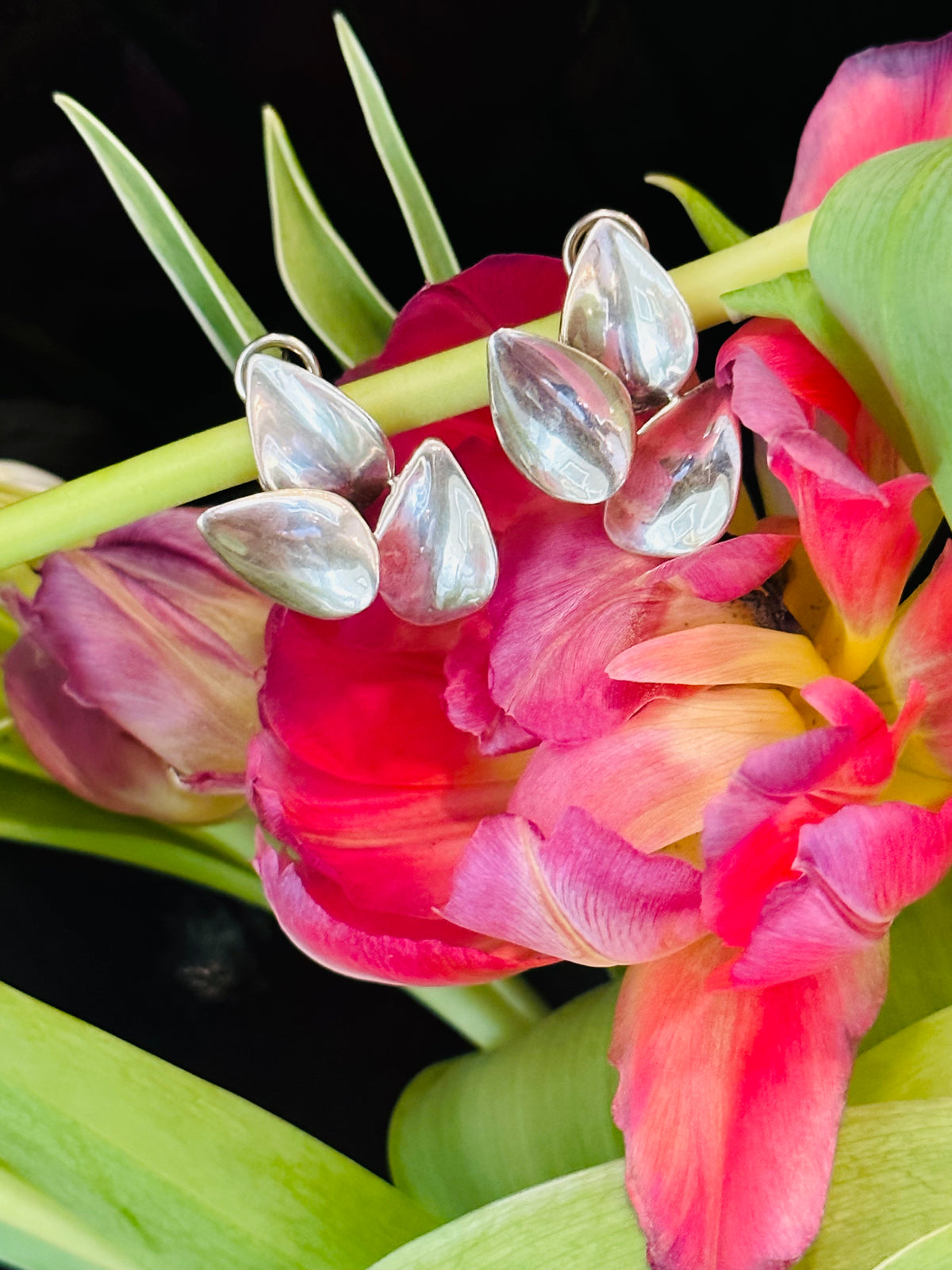 Hollyhock Clip Earrings