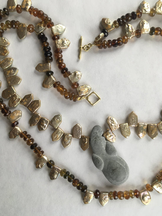 Load image into Gallery viewer, 2-Strand Goddess Stone Necklace
