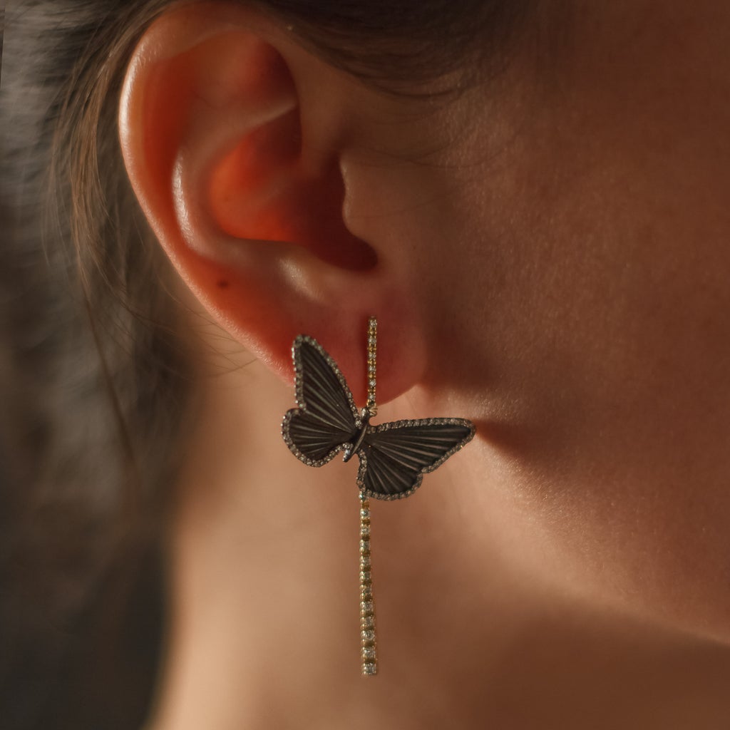 Diamond Butterfly Earrings