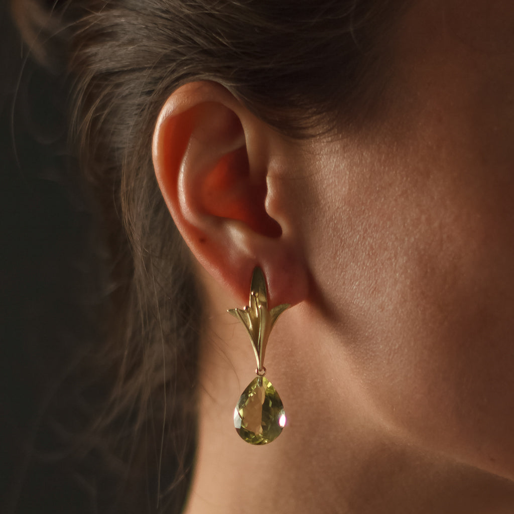 Jasmine Earrings with Detachable Lemon Citrine Drops