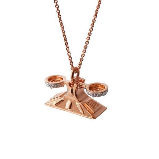 Load image into Gallery viewer, Equal Pay For Equal Work rose gold-plated Scale necklace by Pavé The Way® Jewelry

