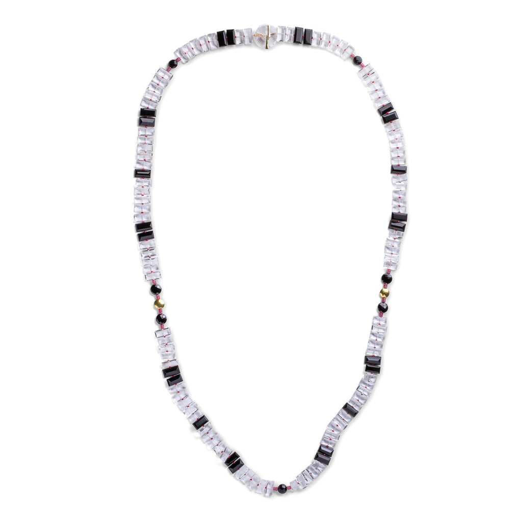 Onyx + Sapphire Piano Key Necklace