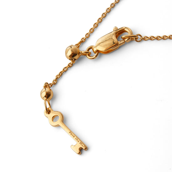 Adjustable, gold-plated necklace with Pavé The Way® key charm