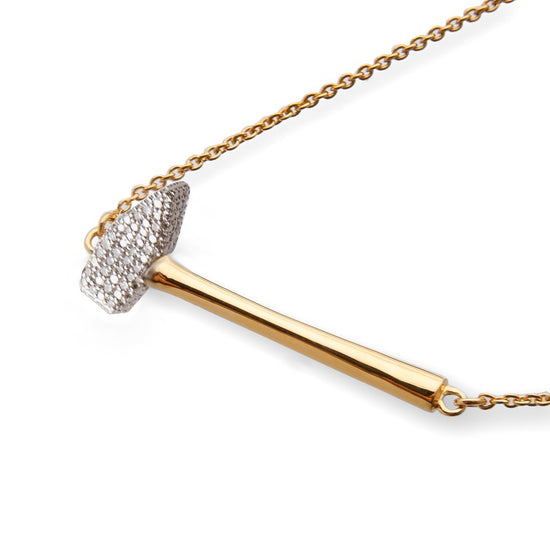 Forge Forward gold-plated Anvil necklace by Pavé The Way® Jewelry