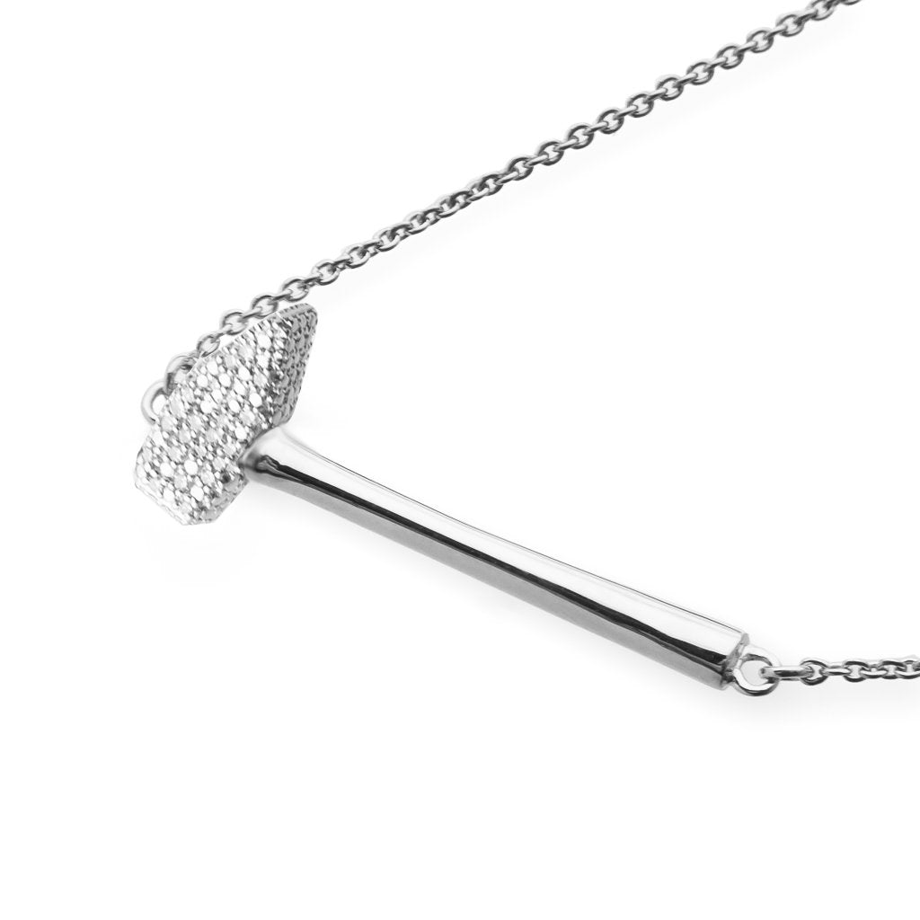 Forge Forward sterling silver Anvil necklace by Pavé The Way® Jewelry
