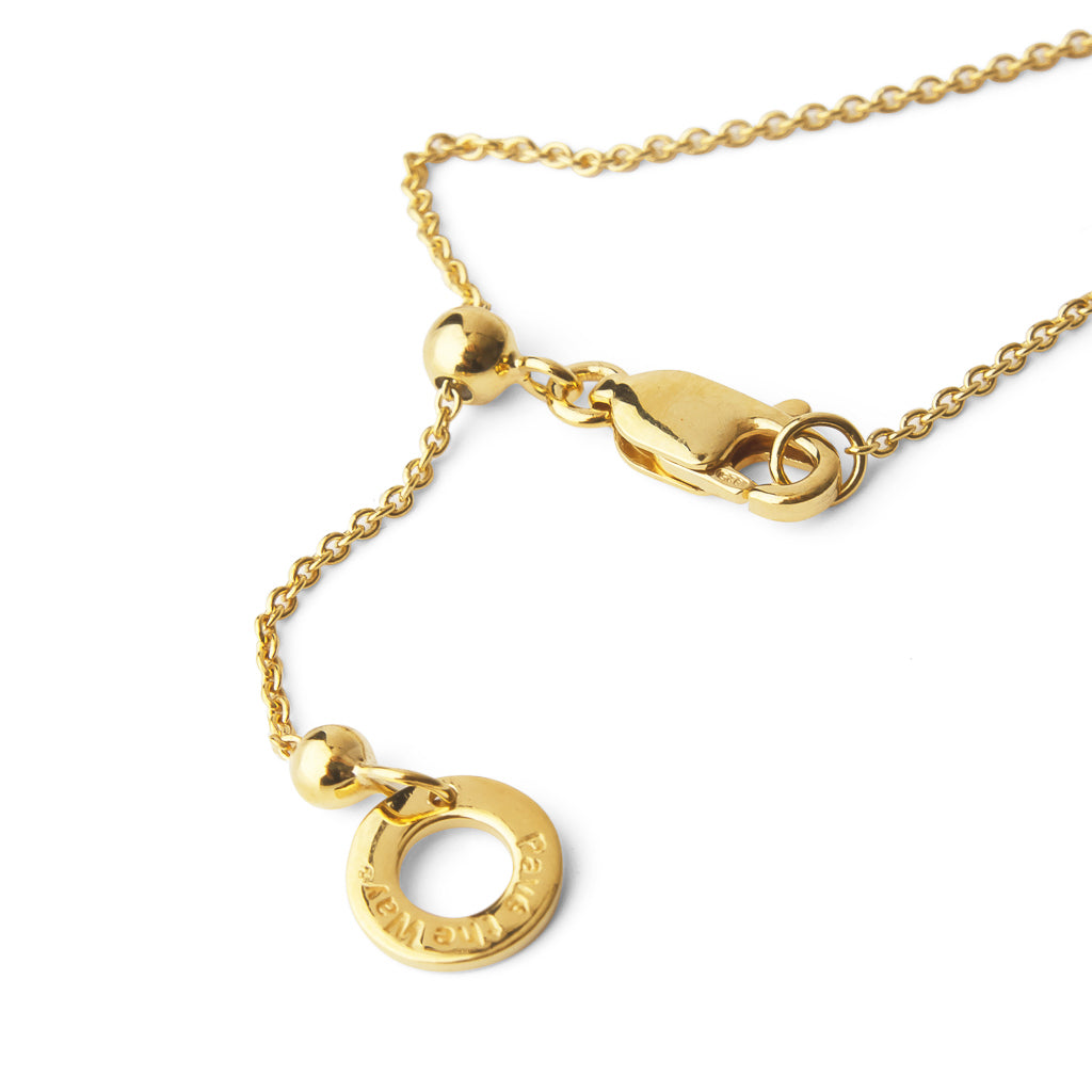 Adjustable, gold-plated necklace with Pavé The Way® token