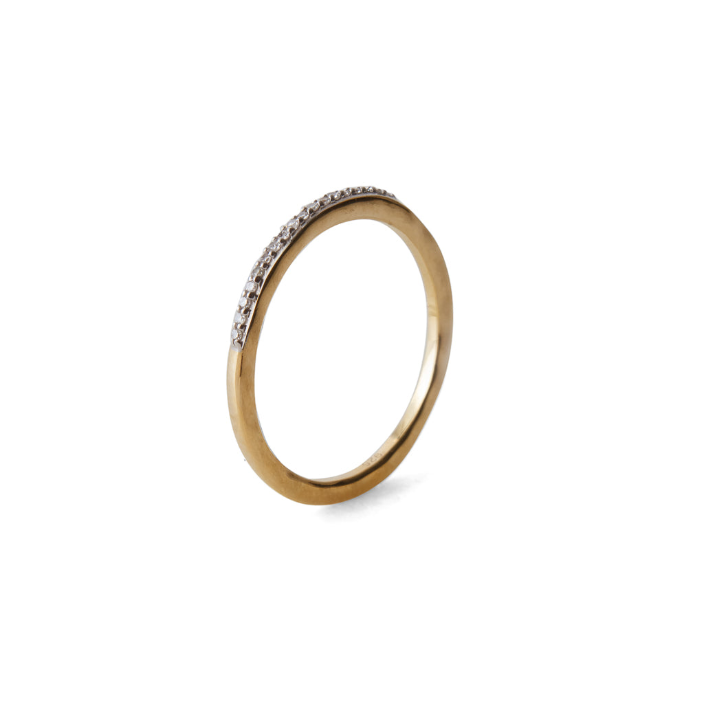 Load image into Gallery viewer, Gold-plated diamond stackable band by Pavé The Way® Jewelry
