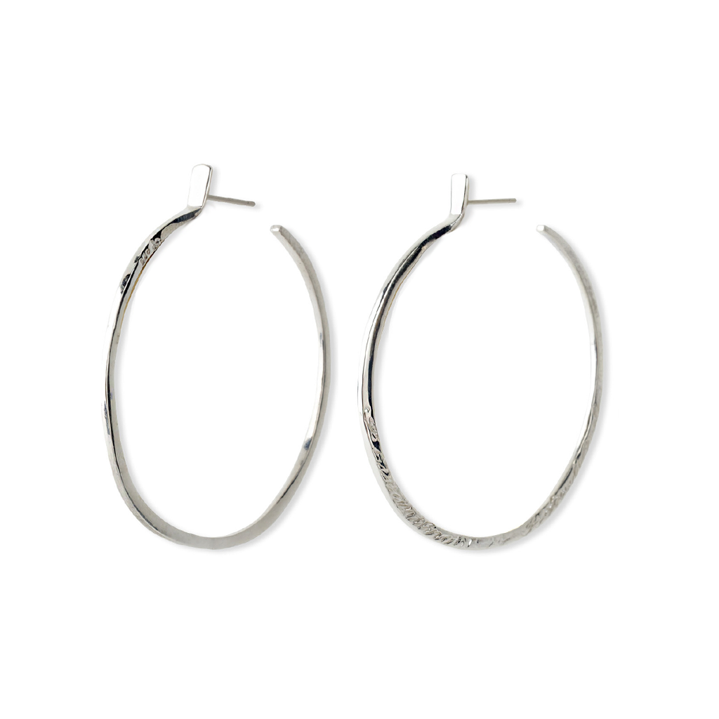 Sterling Message Hoop Earrings