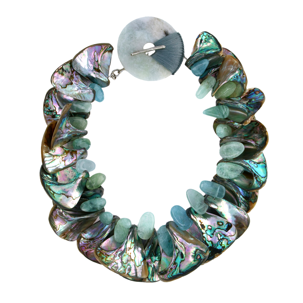 Abalone Aquamarine Necklace