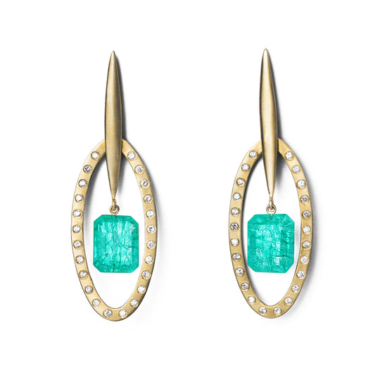 Emerald + Diamond Together Earrings