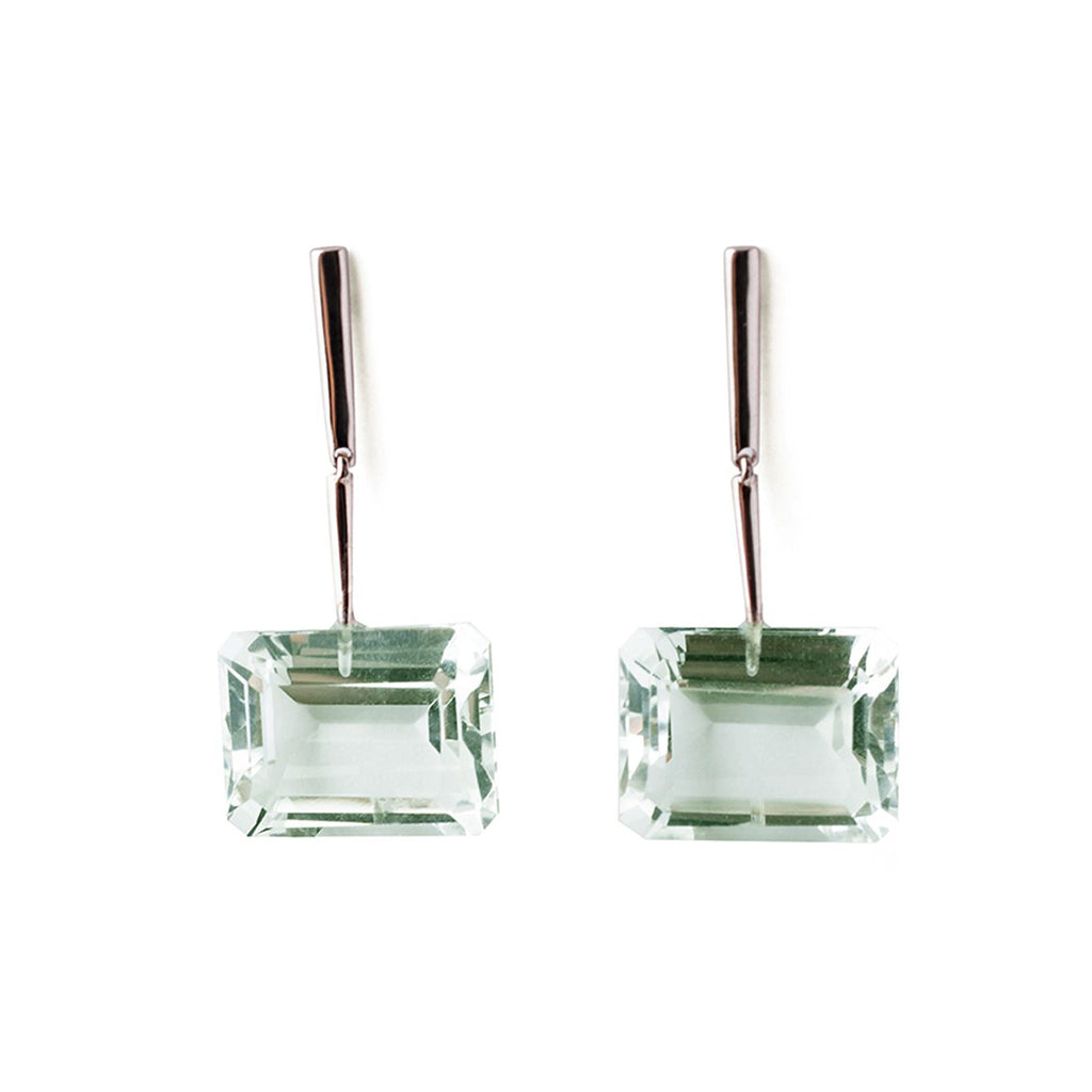 Reverse Georgette Earrings with Green Amethyst