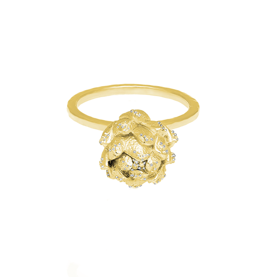 Get To The Heart Of The Matter gold-plated Artichoke ring by Pavé The Way® Jewelry