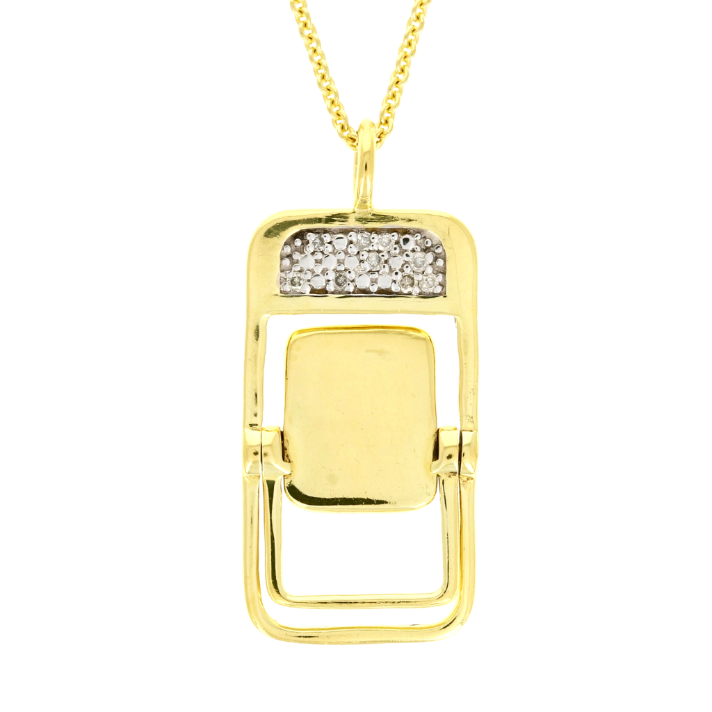 Take A Seat gold-plated Chair necklace by Pavé The Way® Jewelry