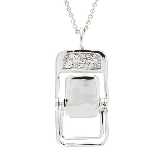 Load image into Gallery viewer, Take A Seat sterling silver Chair necklace by Pavé The Way® Jewelry
