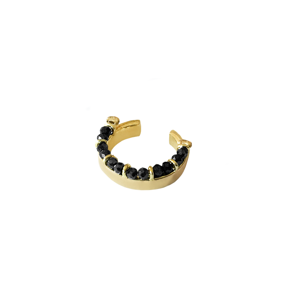 Spinel Band Of Stone gold-plated Midi Ring Ear Cuff by Pavé The Way® Jewelry