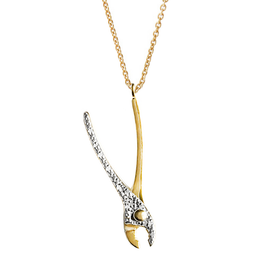 Get A Grip gold-plated Pliers necklace by Pavé The Way® Jewelry