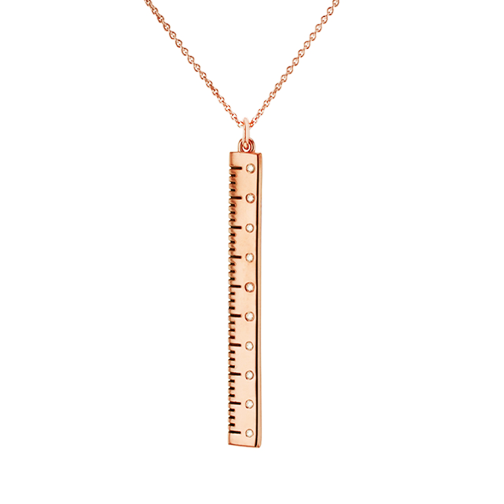 Break The Rules gold-plated Ruler necklace by Pavé The Way® Jewelry